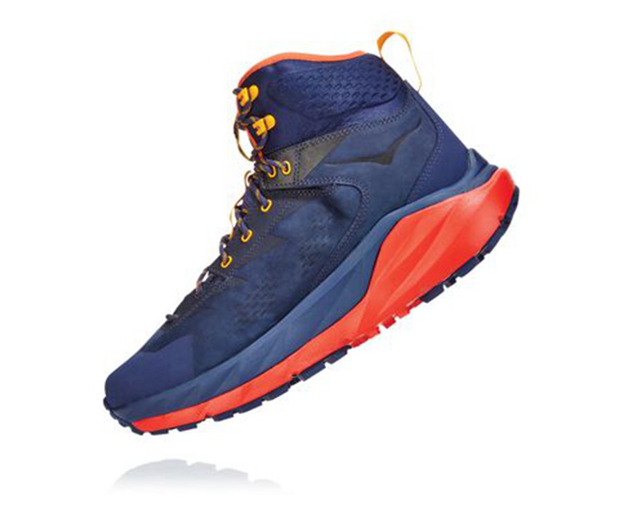 Hoka One One Hiking Boots Mens Blue/Red - Kaha GORE-TEX - 28917XVIK